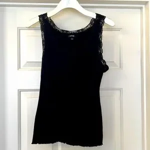 Apt. 9 | Tops | New Apt 9 Lacy Edges Black V Neck Tank Top | Poshmark